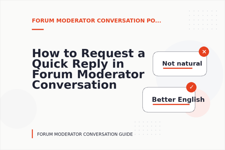 How to Request a Quick Reply in Forum Moderator Conversation English
