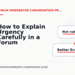 How to Explain Urgency Carefully in a Forum Moderator Conversation